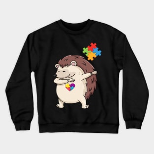 Hedgehog Puzzle Piece T shirt Autism Awareness Boys Kids Dab Crewneck Sweatshirt